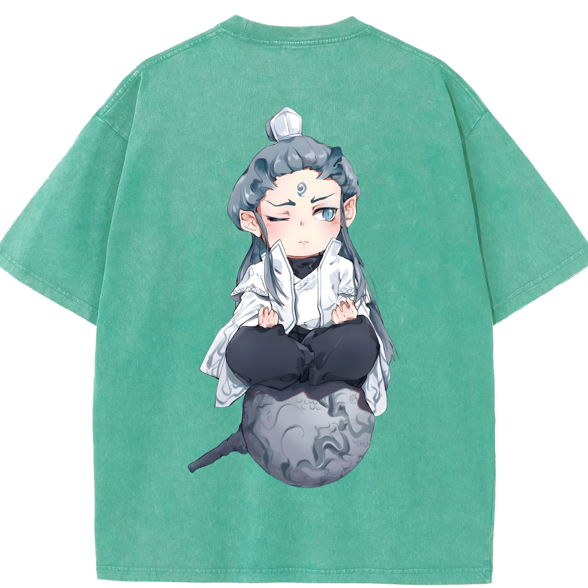 （画像用） Ne Zha 2 ナタ 魔童の大暴れ 綿100% ヴィンテージ風 半袖Tシャツ（背面プリント）